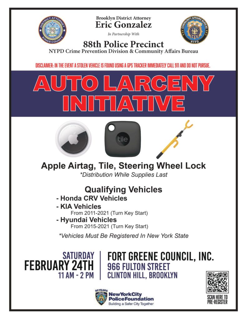 88th Police Precinct Auto Larceny Initiative Flyer