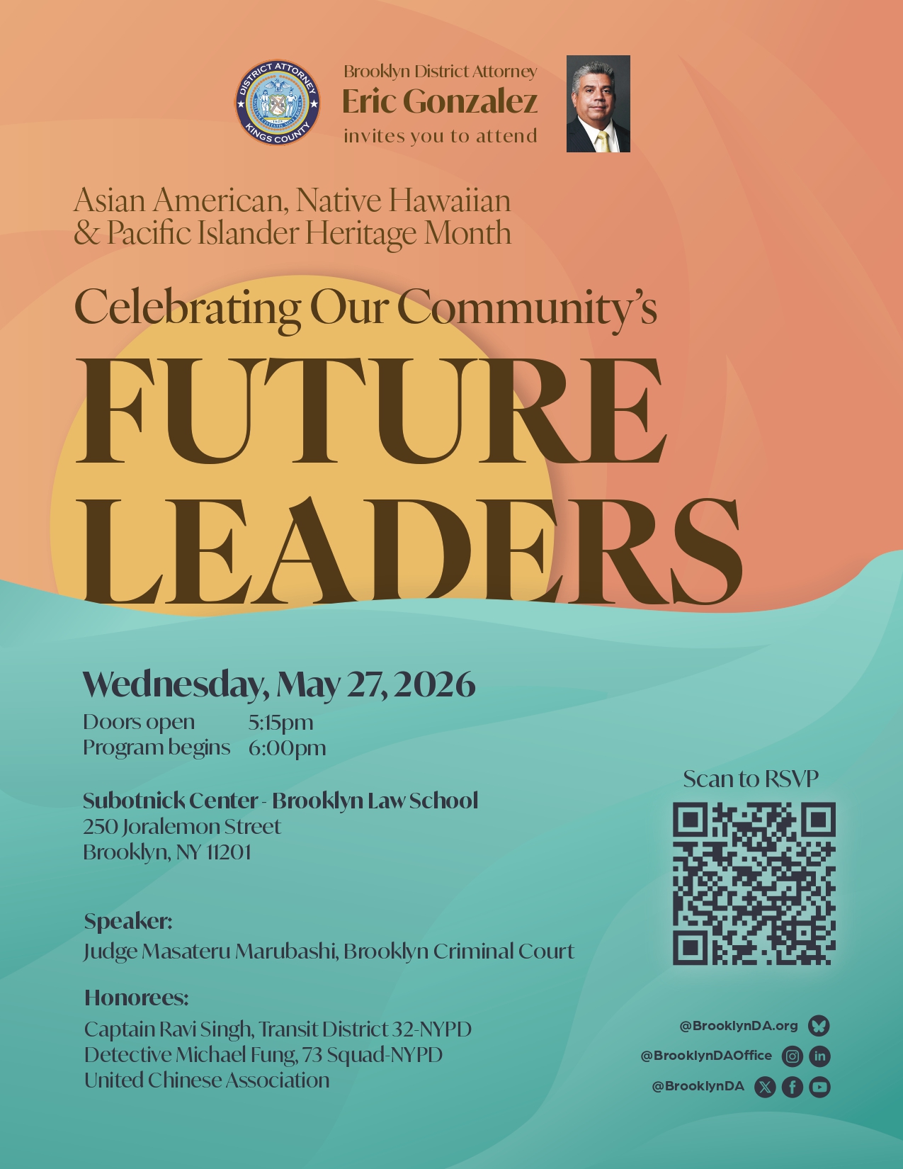 Brooklyn DA Graducation Awards flyer.